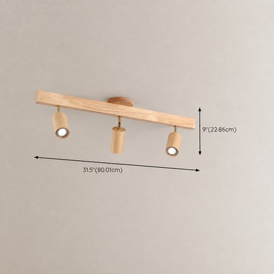 Natural Wood Beam Light Spotlight, L 5.1~47.2-Inch x H 8.7-Inch, Wood, Warm Light for Living Room & Bedroom