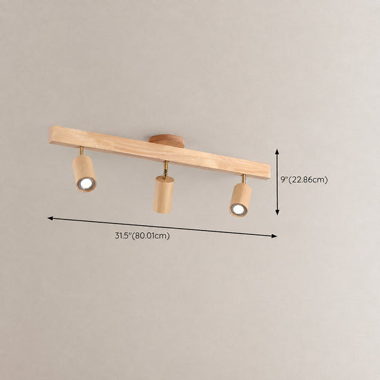 Natural Wood Beam Light Spotlight, L 5.1~47.2-Inch x H 8.7-Inch, Wood, Warm Light for Living Room & Bedroom