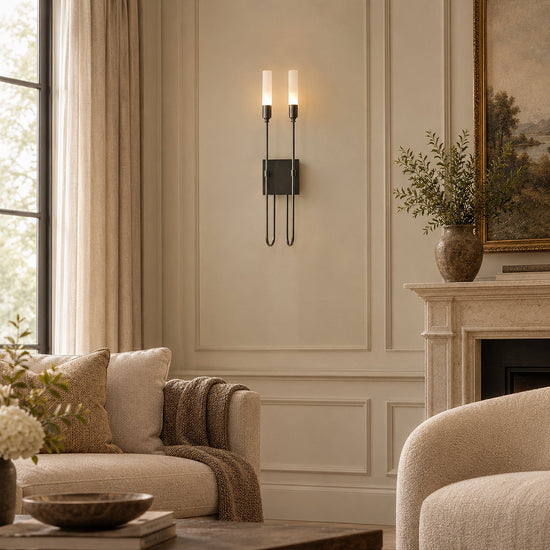 Double Arrow Wall Lamp, 3.9~5.5-Inch x H 23.6-Inch, Antique Brass (brass) for Living Room
