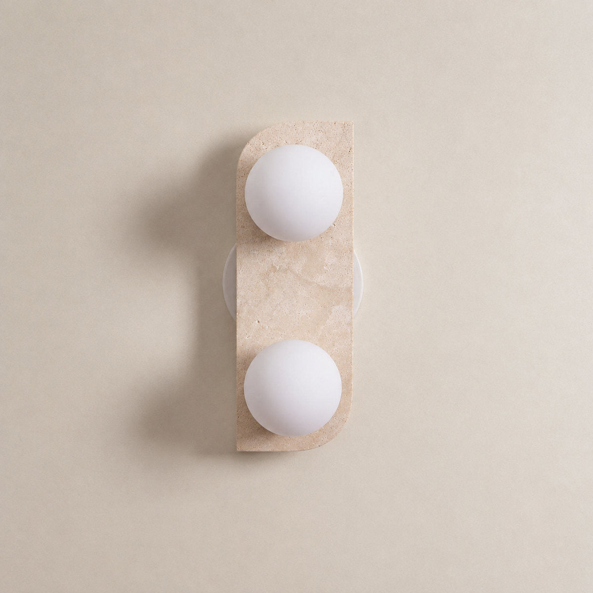 Elysian Travertine Wall Lamp, 3.9-Inch x H 7.1~18.9-Inch, Yellow Travertine & White for Living Room & Dining Room