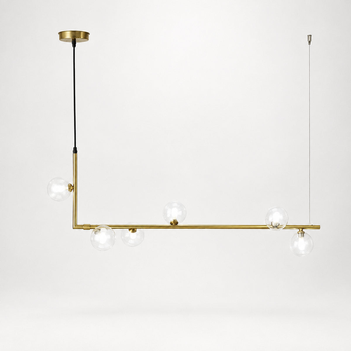 Geometric Linear Glass Sphere Chandelier