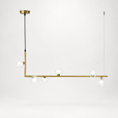 Geometric Linear Glass Sphere Chandelier