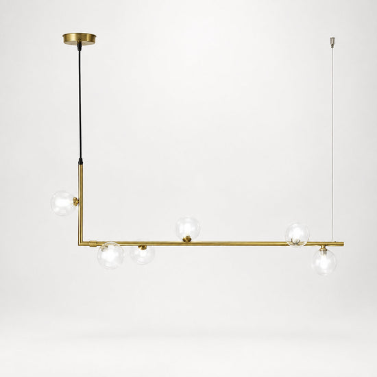 Geometric Linear Glass Sphere Chandelier