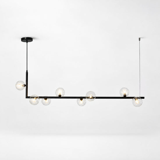 Geometric Linear Glass Sphere Chandelier