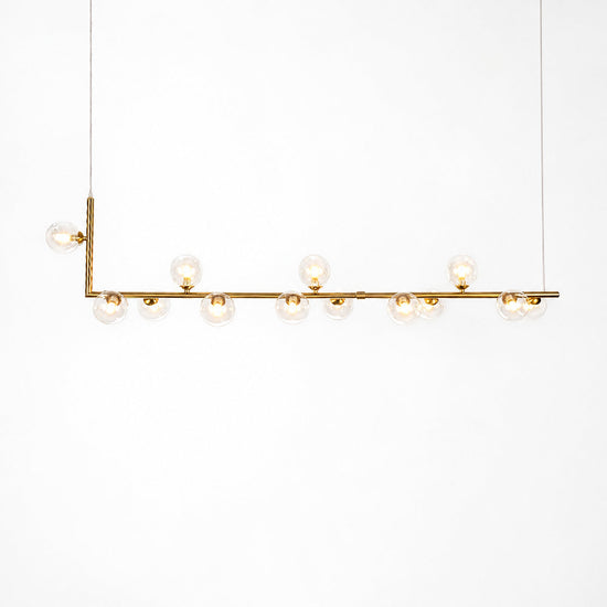 Geometric Linear Glass Sphere Chandelier