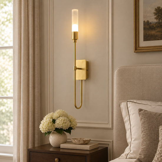 Double Arrow Wall Lamp, 3.9~5.5-Inch x H 23.6-Inch, Antique Brass (brass) for Living Room