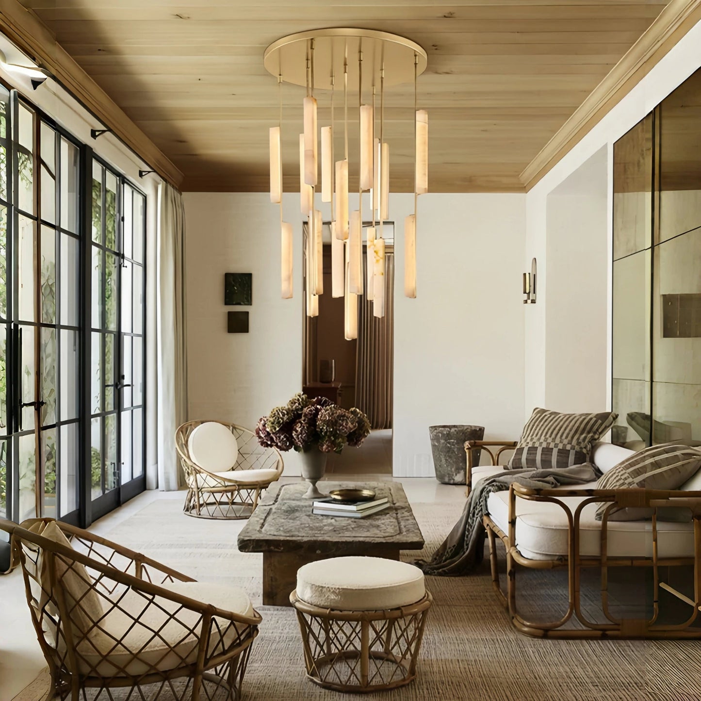 Aedubon Alabaster Round Chandelier