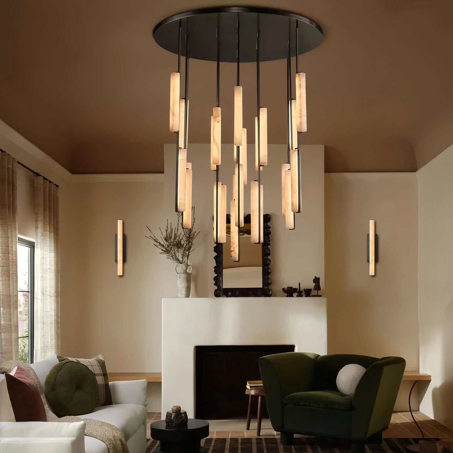 Aedubon Alabaster Round Chandelier