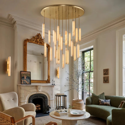 Aedubon Alabaster Round Chandelier