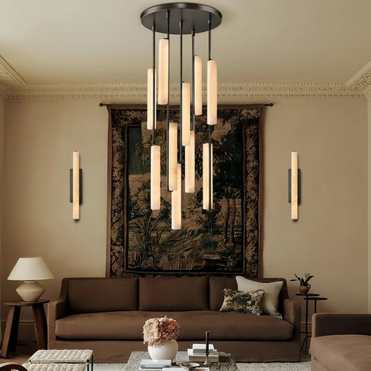 Aedubon Alabaster Round Chandelier