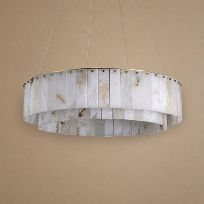 Tricolordeer Eight-Light Marble Drum Chandelier