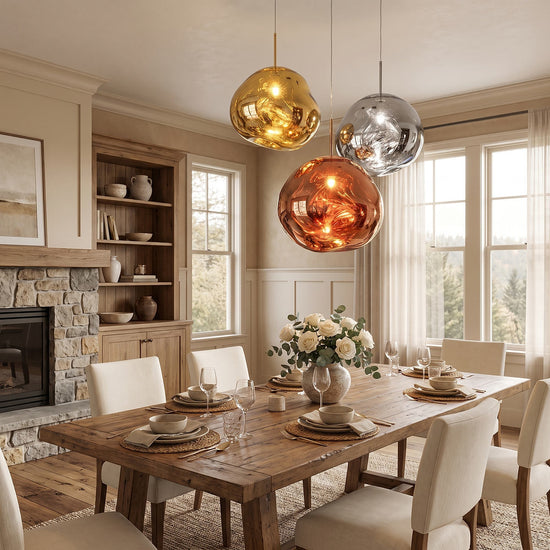 Modern Lava Pendant Light, 7-18.9-Inch, Gold for Dining Room & Living Room