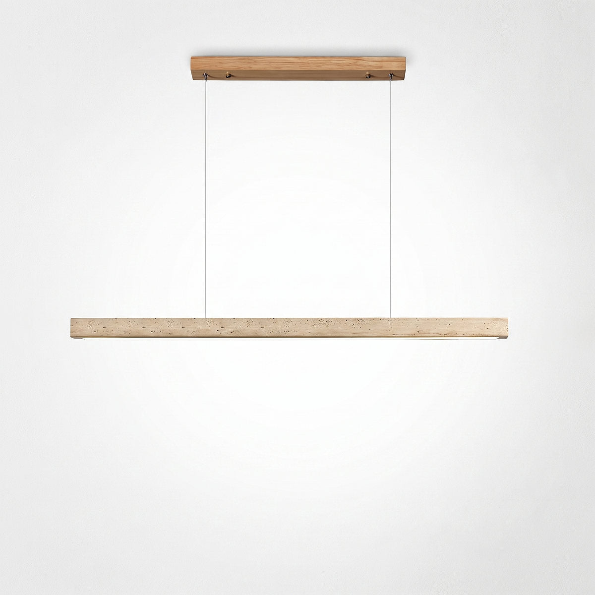 Minimalist Linear Travertine Stone Pendant Lamp