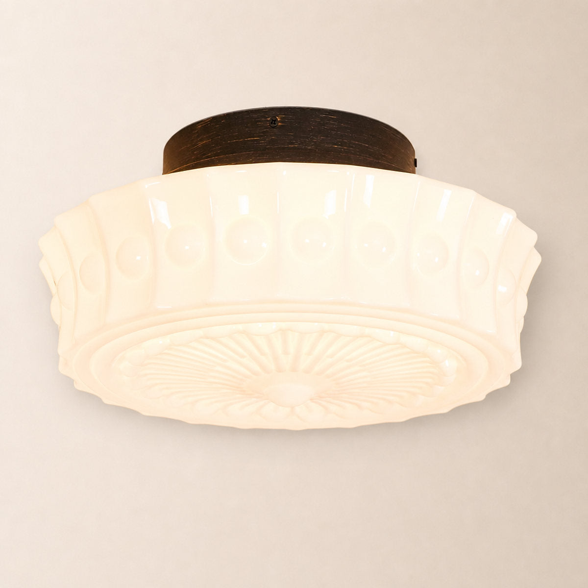 Charles Edwards Ceiling Light, 14.2~17.7-Inch x H 7.1~7.5-Inch, Black & Beige for Living Room