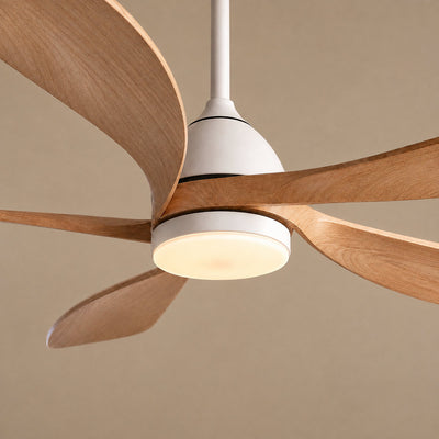52-Inch Dimmable LED Wood Ceiling Fan