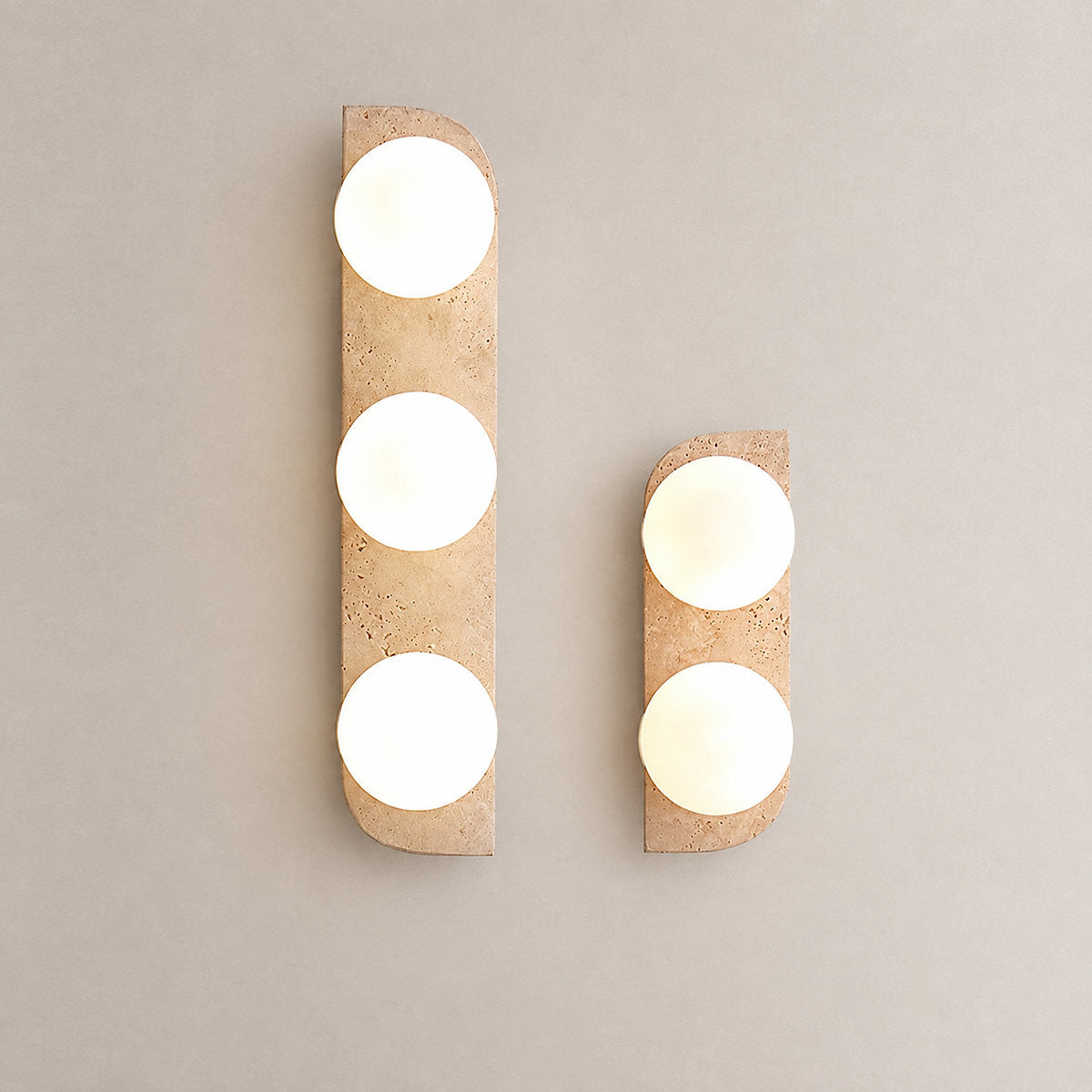 Elysian Travertine Wall Lamp, 3.9-Inch x H 7.1~18.9-Inch, Yellow Travertine & White for Living Room & Dining Room
