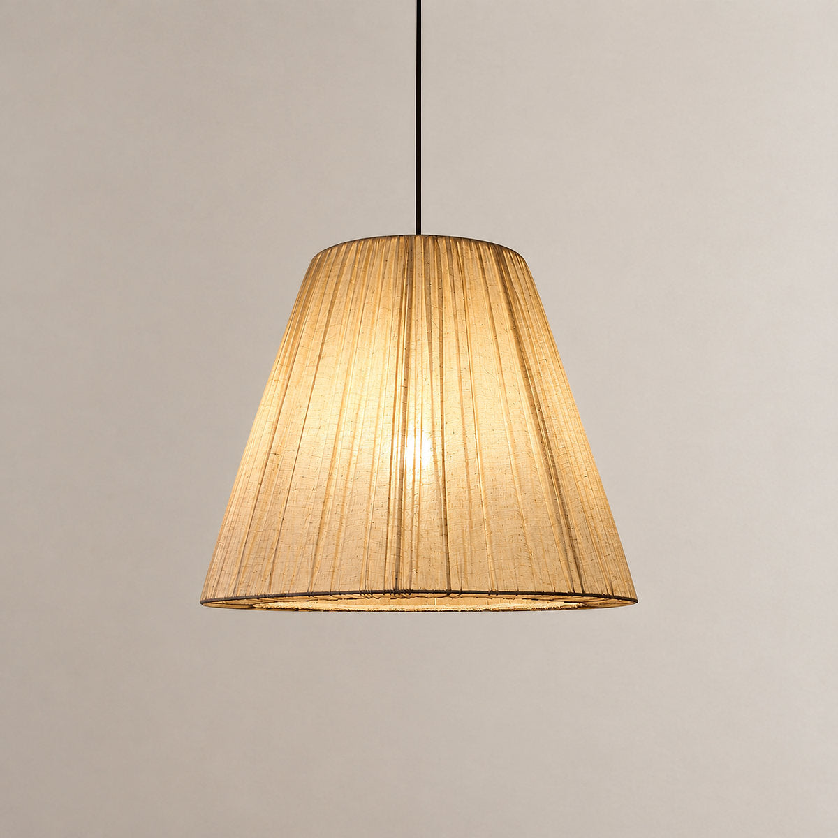 Tricolordeer Matte Black Fabric Cone Pendant Light