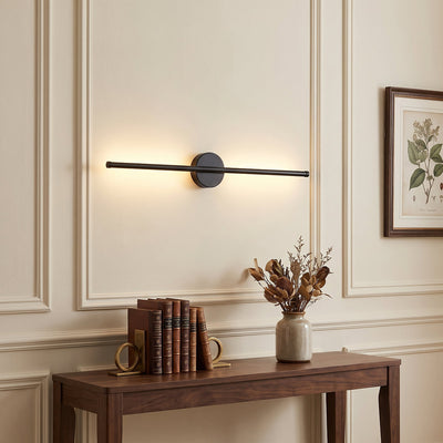 Linearo Rechargeable Wall Lamp, L 23.6-Inch x H 3.9-Inch, Black, Three-Color Light & USB Charging for Bedroom & Living Room