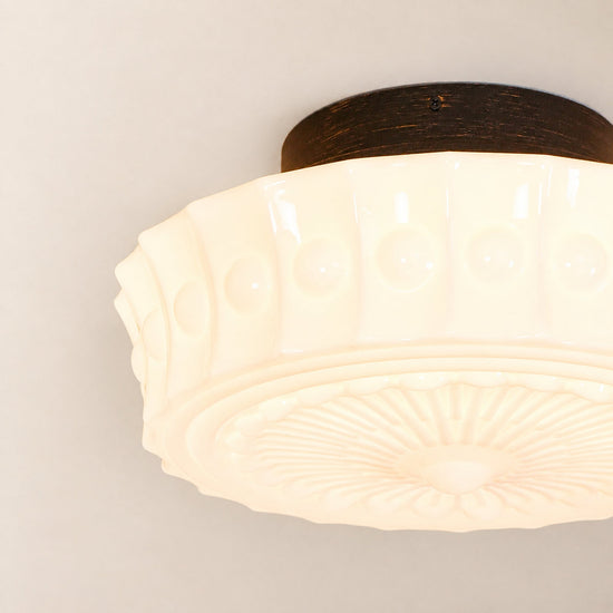 Charles Edwards Ceiling Light, 14.2~17.7-Inch x H 7.1~7.5-Inch, Black & Beige for Living Room