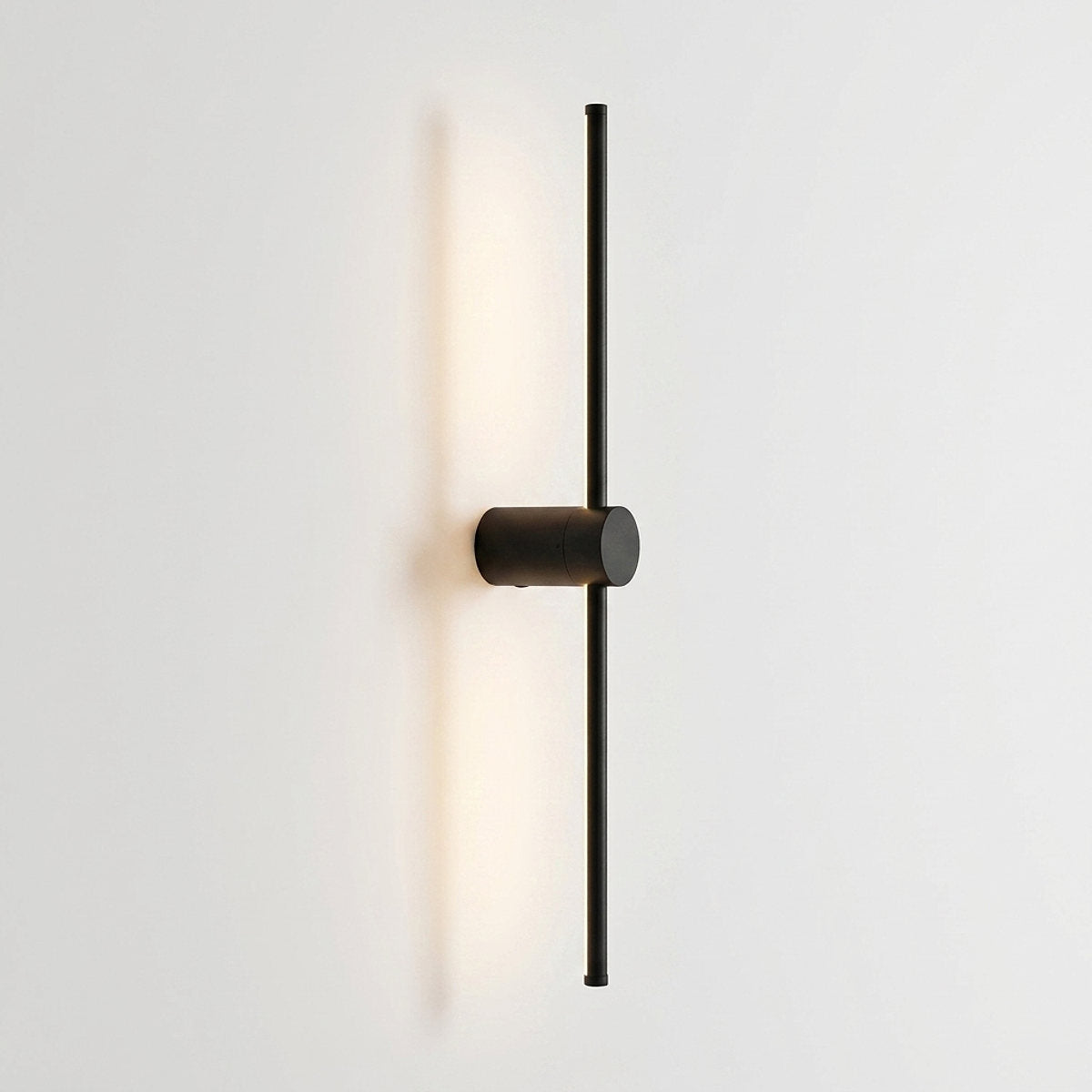 Linear LED Rechargeable Wall Lamp, 2.3-Inch x H 23.6~47.2-Inch, Black, Three-Color Light & USB Charging for Bedroom & Living Room