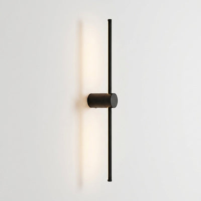 Linear LED Rechargeable Wall Lamp, 2.3-Inch x H 23.6~47.2-Inch, Black, Three-Color Light & USB Charging for Bedroom & Living Room