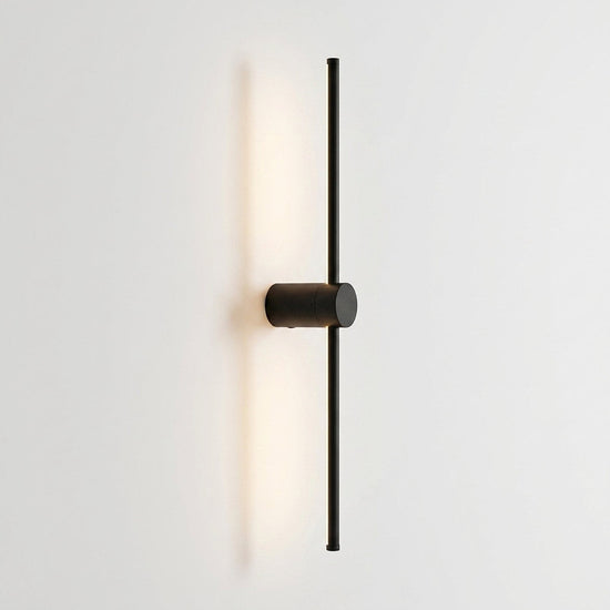 Linear LED Rechargeable Wall Lamp, 2.3-Inch x H 23.6~47.2-Inch, Black, Three-Color Light & USB Charging for Bedroom & Living Room