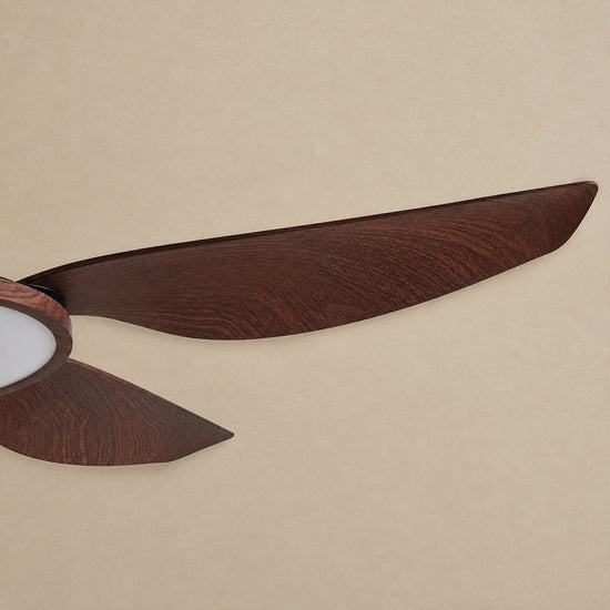 Sirocco Breeze Ceiling Fan Light, 42~48-Inch x H 13.8-Inch, Walnut Grain & Gold & White, Three-Color Light for Living Room