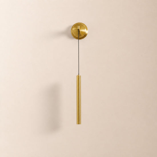 Brass Line Wall Lamp, 3.9-Inch x H 23.6-Inch, Brass, Warm Light for Living Room