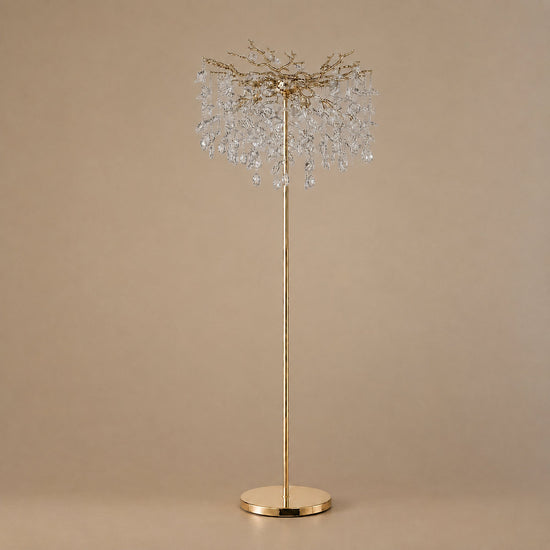 Tricolordeer Gold K9 Crystal Sculptural Floor Light