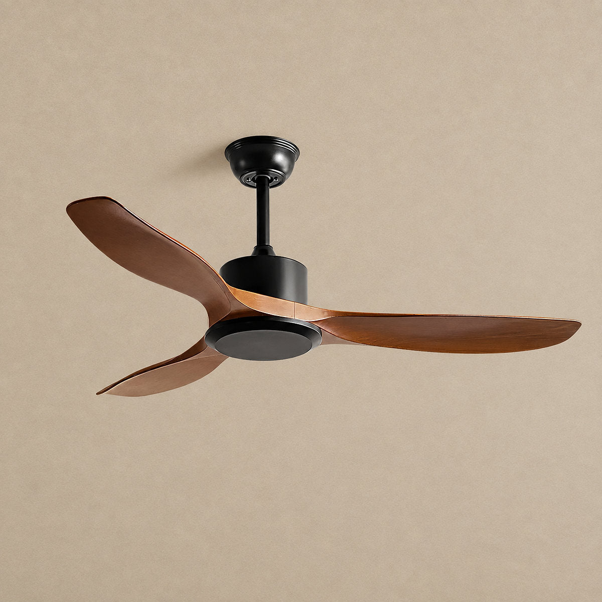 Amelia Ceiling Fan Light, 42~52-Inch x H 9.8-Inch, Natural Wood Grain & White (ABS blades) for Living Room