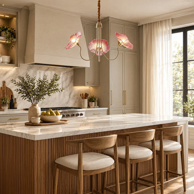Tricolordeer Frosted Glass Gold Chandelier