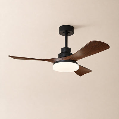 Tricolordeer Contemporary Walnut Ceiling Fan Light