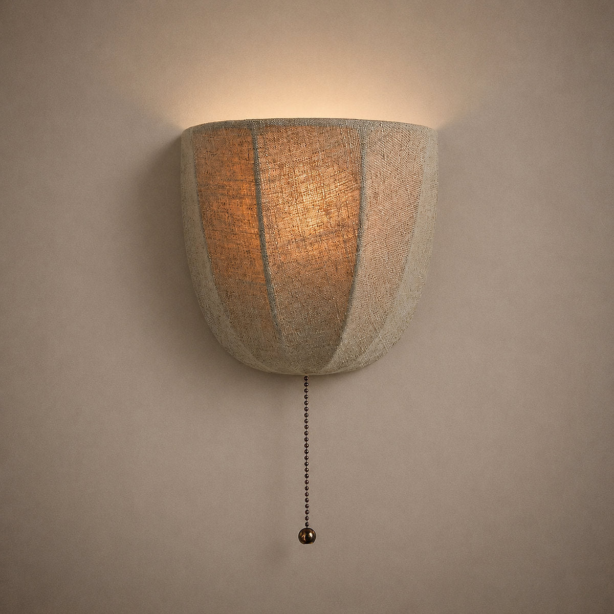 Sienna Linen Wall Lamp, 7.1-Inch x H 6.3-Inch, Beige for Living Room