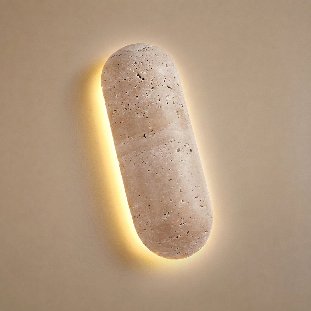 Liora Travertine Wall Lamp, 3.1-Inch x H 13.8~35.4-Inch, Yellow Travertine, Warm Light for Living Room & Dining Room