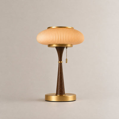 Mushroom-Cap Glass Plug-In Table Lamp