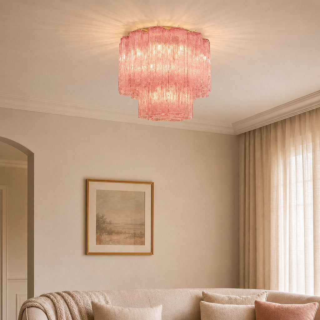 Radial Starburst Glass Ceiling Lamp