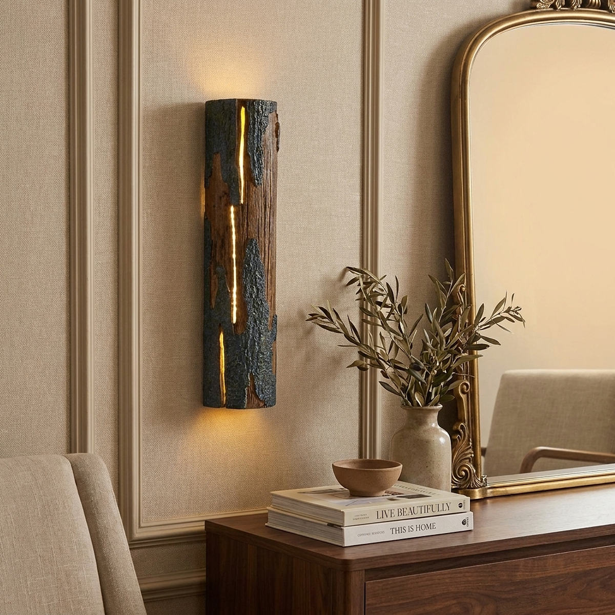 Broken Bark Wall Lamp, 4.7-Inch x H 15-Inch, Warm White for Living Room