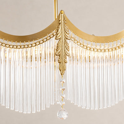 Round Brass Glass 5/8/12-Head Chandelier