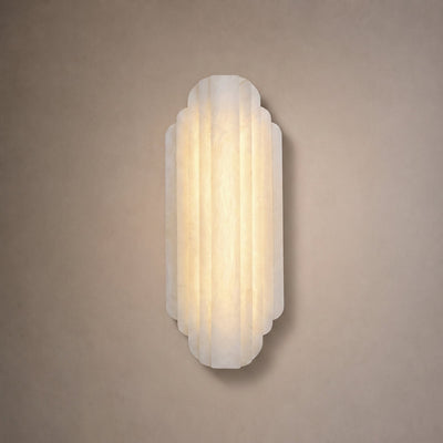 Estelle Alabaster Wall Lamp, 7.9-Inch x H 19.7-Inch, White, Warm Light for Living Room & Dining Room