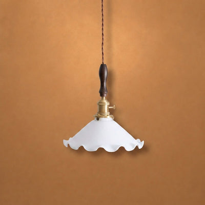 Modern Walnut and Brass Pendant Light