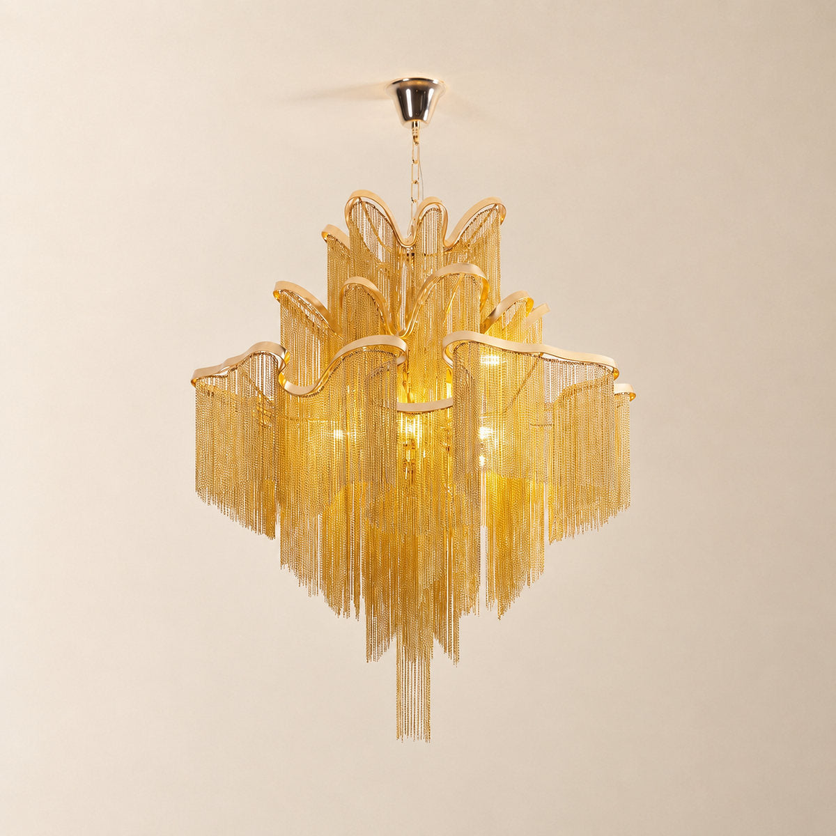 Tricolordeer Cascade Round and Linear Chandelier