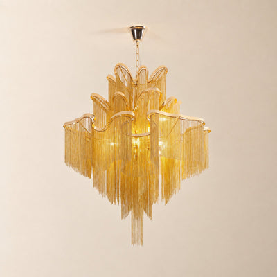 Tricolordeer Cascade Round and Linear Chandelier