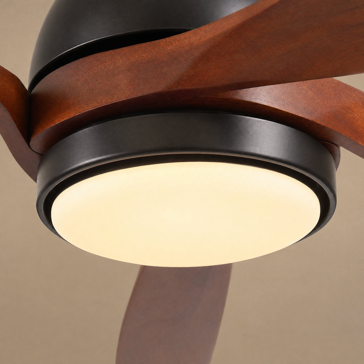 52-Inch Dimmable LED Wood Ceiling Fan