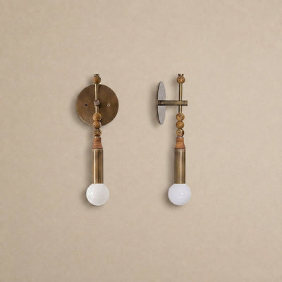 Toam Wall Lamp, 5.9-Inch, Antique Brass & Green Marble for Living Room