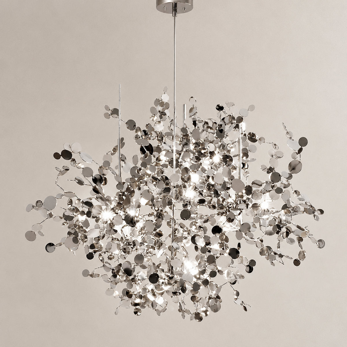 Tricolordeer Polished Disc Stainless Steel Pendant Lamp