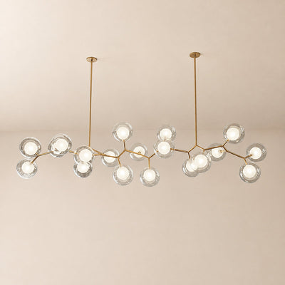 Golden Branch Glass Globe Chandelier