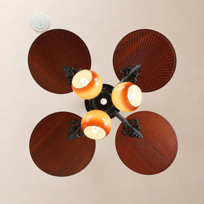 Tricolordeer Island Wooden Ceiling Fan Light
