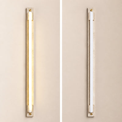 Caelum Light Bar Wall Lamp, 1.9-Inch x H 23.6-Inch, Wood & Yellow Travertine, Warm Light for Living Room & Dining Room