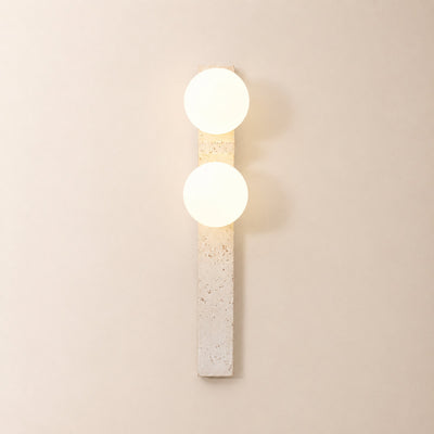 Asymmetrical Travertine Wall Lamp, 2.3-Inch x H 19.7-Inch, Yellow Travertine for Living Room & Dining Room
