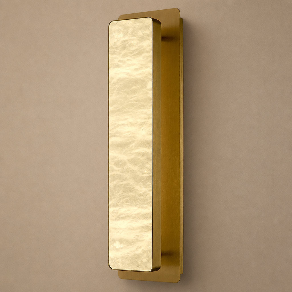 Tricolordeer Modern Rectangular Alabaster Wall Sconce